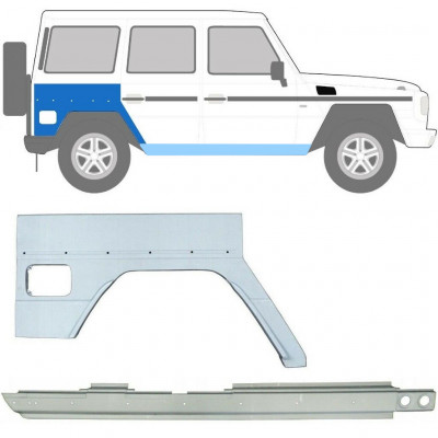 Küszöb és hátsó sárvédő javító panel hoz Mercedes G-Class 1992- / Jobb / Készlet 10009