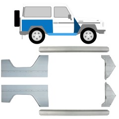 Küszöb + első + hátsó sárvédő javító panel hoz Mercedes G-Class W460 W461 W463 1979-2017 / Bal+Jobb / Készlet 9709