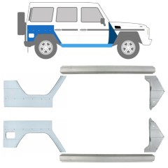 Küszöb + első + hátsó sárvédő javító panel hoz Mercedes G-Class W460 W461 W463 1979-2017 / Bal+Jobb / Készlet 9711
