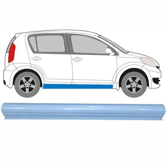 Alsó küszöb javító panel hoz Daihatsu Sirion 2005-2010 / Bal = Jobb (szimmetrikus) 17266