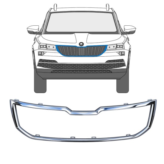 Hűtőrács keret hoz Skoda Karoq 2017-2022 17232