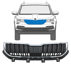 Hűtőrács hoz Skoda Karoq 2017-2022 / Készlet 17234