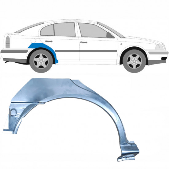 Hátsó sárvédő javító panel hoz Skoda Octavia 1996-2010 / Jobb 7002