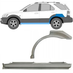Teljes küszöb és hátsó sárvédő javító panel hoz Kia Sorento 2002-2009 / Bal / Készlet 11712