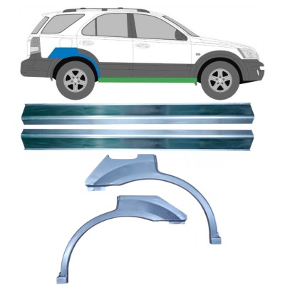 Küszöb és hátsó sárvédő javító panel hoz Kia Sorento 2002-2009 / Bal+Jobb / Készlet 10696
