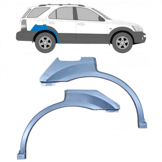 Hátsó sárvédő javító panel hoz Kia Sorento 2002-2009 / Bal+Jobb / Készlet 10012