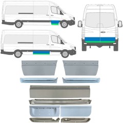 Belső és külső ajtó javító panel hoz Mercedes Sprinter 2006-2018 / Bal+Jobb / Készlet 11318