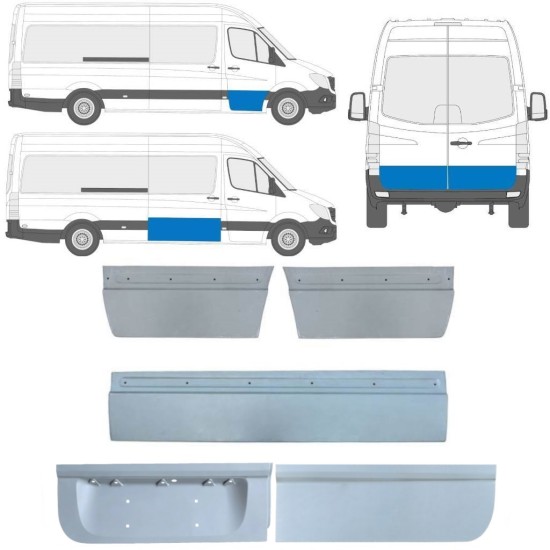 Külső ajtó javító panel hoz Mercedes Sprinter 2006-2018 / Bal+Jobb / Készlet 11317