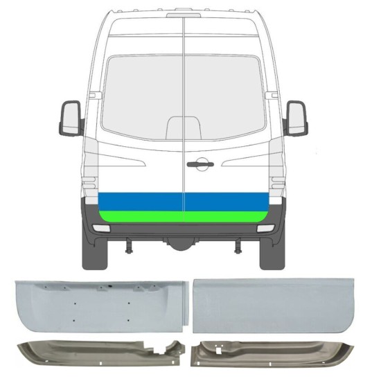 Hátsó ajtó javító panel hoz Volkswagen Crafter 2005-2017 / Bal+Jobb / Készlet 14386