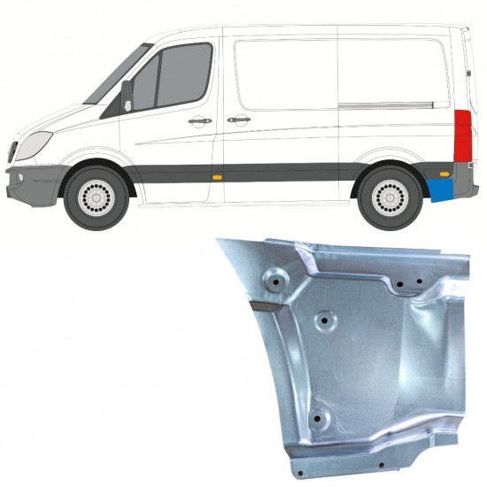 Hátsó sárvédő javító panel hoz Mercedes Sprinter 2006-2018 / SWB / Bal 11050