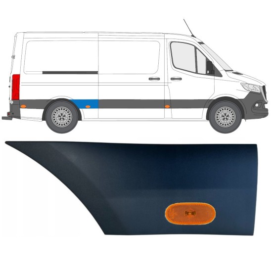 Hátsó sárvédő oldali díszítő elem lámpával hoz Mercedes Sprinter 2018- / Jobb / Készlet 16652