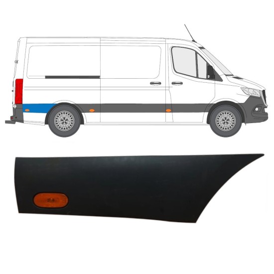 Hátsó sárvédő oldali díszítő elem kerék mögött lámpával hoz Mercedes Sprinter 2018- / Jobb / Készlet 16646