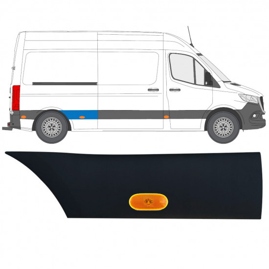 Hátsó sárvédő oldali díszítő elem lámpával hoz Mercedes Sprinter 2018- / Jobb / Készlet 12968