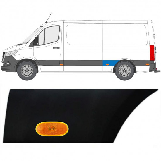 Hátsó sárvédő oldali díszítő elem lámpával hoz Mercedes Sprinter 2018- / Bal / Készlet 12967