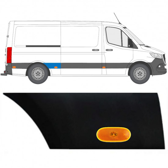 Hátsó sárvédő oldali díszítő elem lámpával hoz Mercedes Sprinter 2018- / Jobb / Készlet 12966