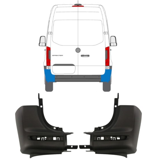 Hátsó lökhárító sarok hoz Mercedes Sprinter 2018- / Bal+Jobb / Készlet 14945