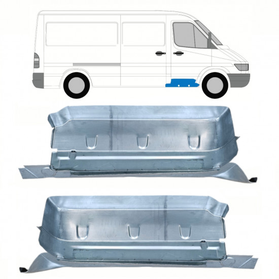 Első lépcső javító panel küszöb résszel hoz Mercedes Sprinter 1995-2006 / Bal+Jobb / Készlet 10243