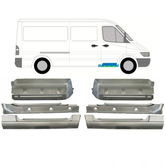 Belső küszöb, sárvédő és első lépcső javító panel hoz Mercedes Sprinter 1995-2006 / Készlet 10534