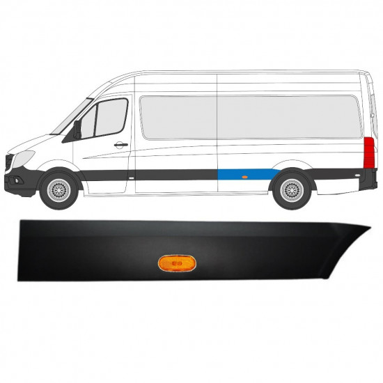 Hátsó sárvédő oldali díszítő elem lámpával hoz Mercedes Sprinter 2006- / LWB / Bal / Készlet 9057