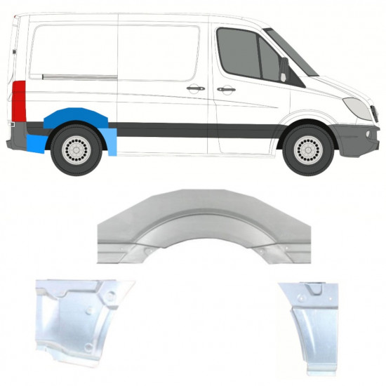 Hátsó sárvédő javító panel hoz Mercedes Sprinter 2006- / SWB / Jobb / Készlet 11312