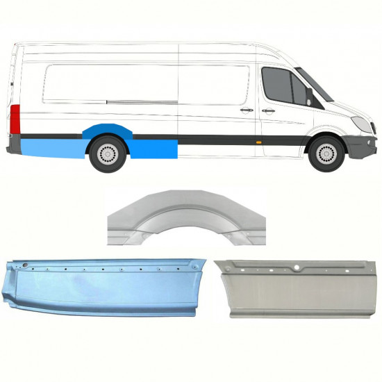 Hátsó sárvédő javító panel hoz Mercedes Sprinter 2006- / XLWB / Jobb / Készlet 8719