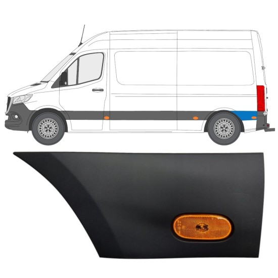 Hátsó sárvédő oldali díszítő elem lámpával hoz Mercedes Sprinter 2018- / Bal / Készlet 12967