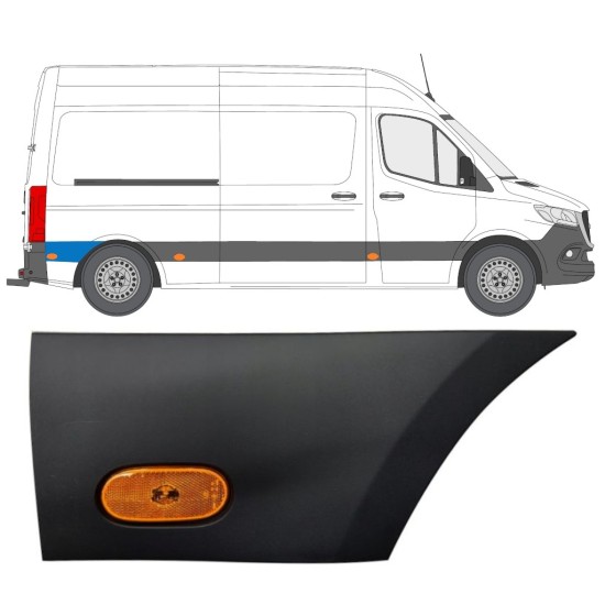 Hátsó sárvédő oldali díszítő elem lámpával hoz Mercedes Sprinter 2018- / Jobb / Készlet 12966