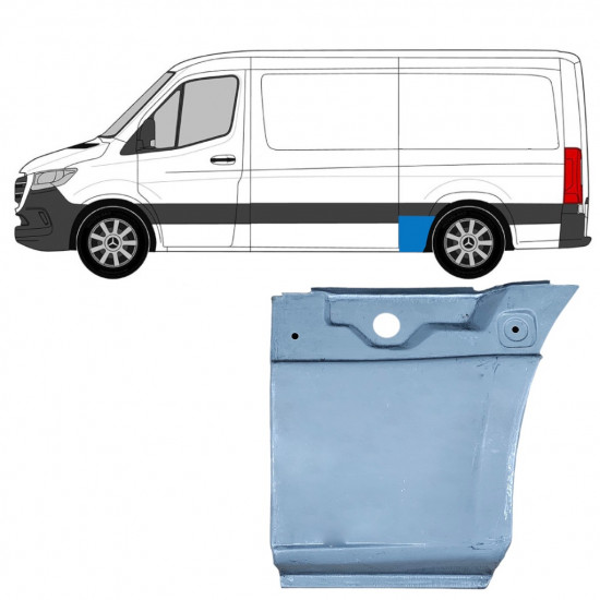 Hátsó sárvédő javító panel hoz Mercedes Sprinter 2018- / SWB / MWB / Standard / Bal 8190