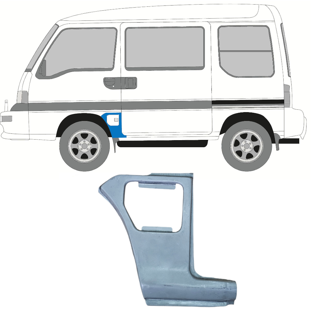 Első Sárvédő Javító Panel Hoz Subaru Libero 1993-1998 / Bal 8153