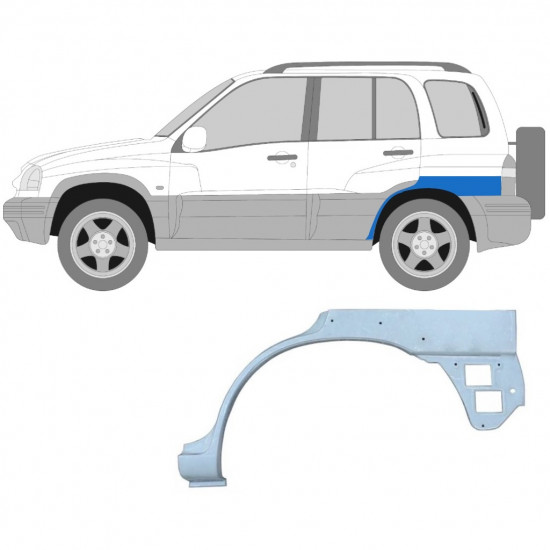 Lyukas hátsó sárvédő javító panel hoz Suzuki Grand Vitara 1997-2005 / Bal 7019