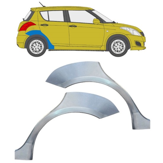 Hátsó sárvédő javító panel hoz Suzuki Swift 2010-2017 / Bal+Jobb / Készlet 16366