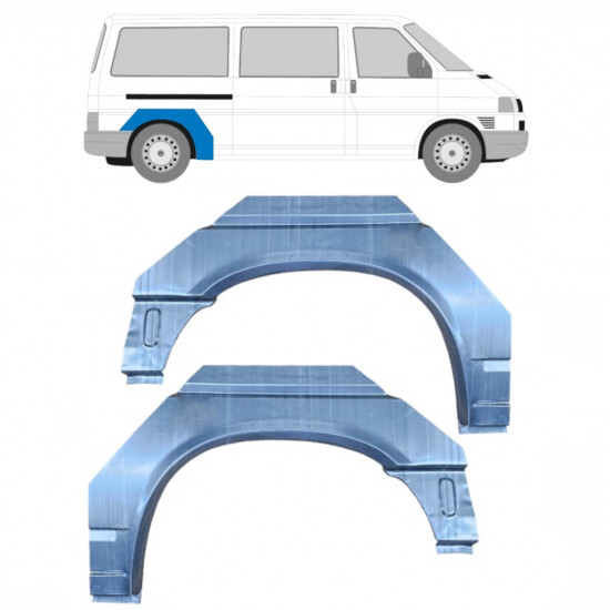 Hátsó sárvédő javító panel hoz VW Transporter T4 1990-2003 / LWB / Bal+Jobb / Készlet 9445