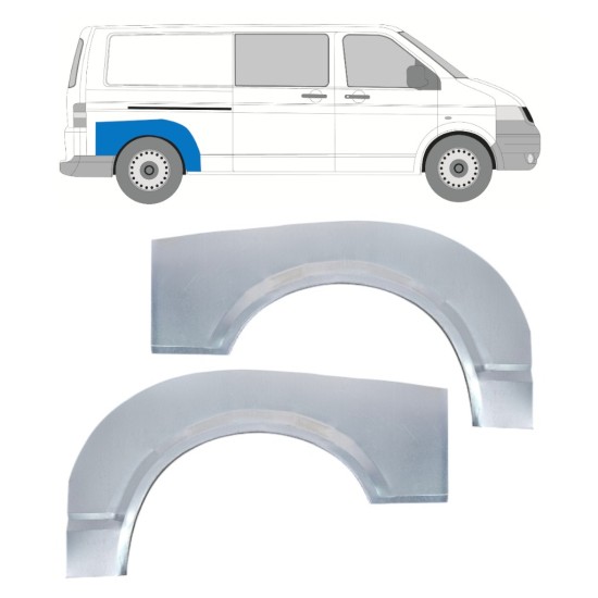 Hátsó sárvédő javító panel hoz Volkswagen Transporter T5 2003-2015 / Bal+Jobb / Készlet 16372
