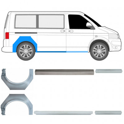 Küszöb és hátsó sárvédő javító panel hoz Volkswagen Transporter T5 2003- / SWB / Készlet 11535