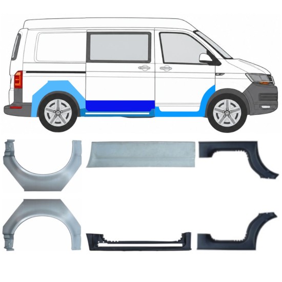 Küszöb és hátsó sárvédő javító panel hoz Volkswagen Transporter T6 2015-2024 17136