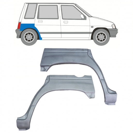 Hátsó sárvédő javító panel hoz Daewoo Tico 1991-2000 / Készlet 12525