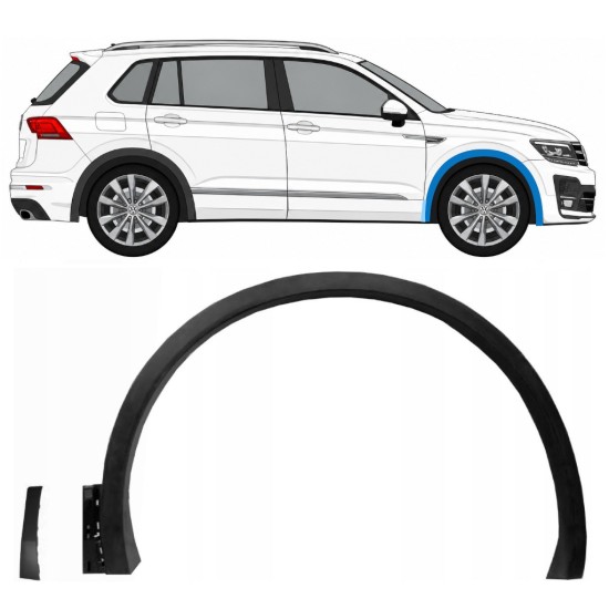 Jobb első sárvédő díszléc hoz Volkswagen Tiguan 2016-2020 R-Line / Jobb / Készlet 14848