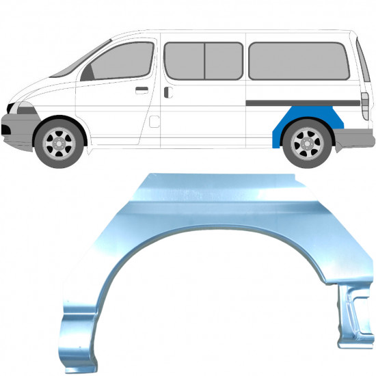 Hátsó sárvédő javító panel hoz Toyota Hiace 1995-2006 / Bal 7069