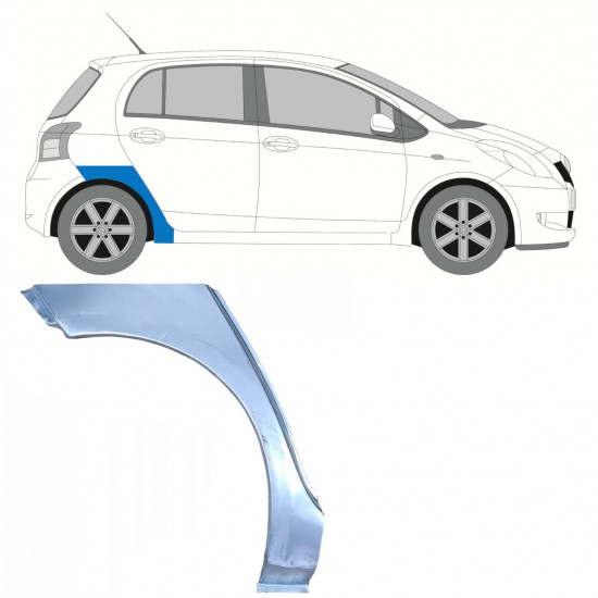 Hátsó sárvédő javító panel hoz Toyota Yaris 2006-2011 / Jobb 8311