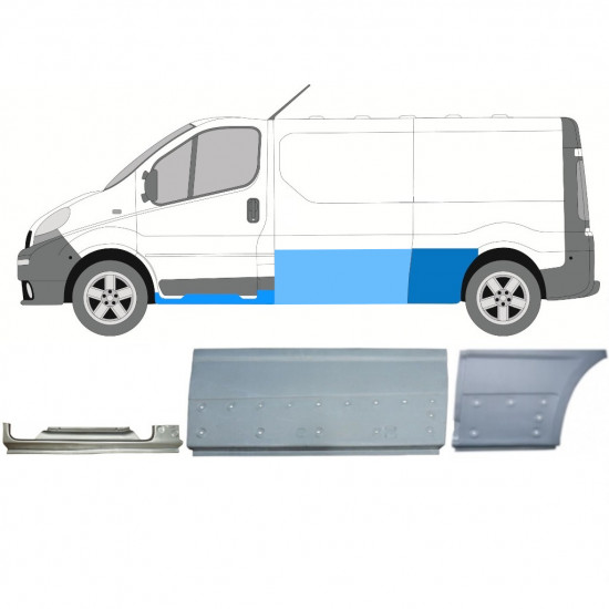 Javító panel készlet hoz Renault Trafic Opel Vivaro 2001-2014 / LWB / Bal /  11106