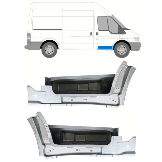 Első lépcső küszöb javító panel hoz Ford Transit 2000-2013 / Bal+Jobb / Készlet 9950