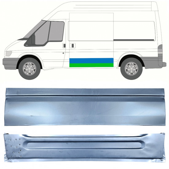 Külső alsó tolóajtó javító panel hoz Ford Transit 2000-2013  / MWB / LWB / Bal /  12667