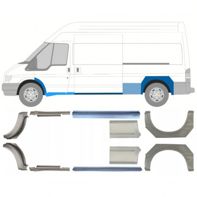 Küszöb és hátsó sárvédő javító panel hoz Ford Transit 2000-2013  / LWB / Készlet 12678