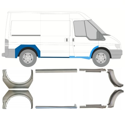 Küszöb és hátsó sárvédő javító panel hoz Ford Transit 2000-2013 / Készlet 9694