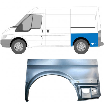 Hátsó sárvédő javító panel hoz Ford Transit 2000- / SWB / Bal 7161