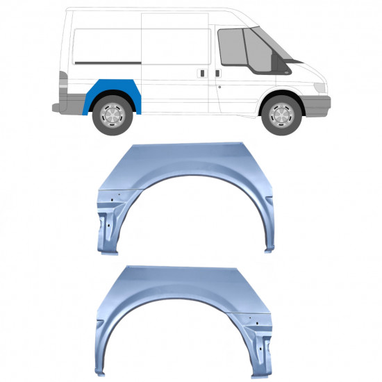 Hátsó sárvédő javító panel hoz Ford Transit 2000- / SWB / Bal+Jobb / Készlet 10086