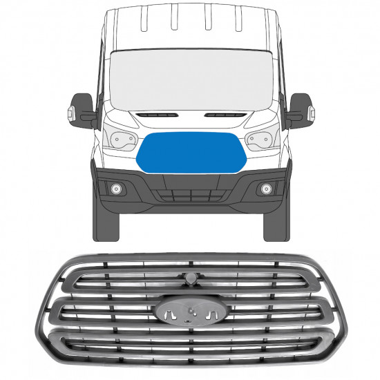 Szürke hűtőrács hoz Ford Transit 2014- 8030