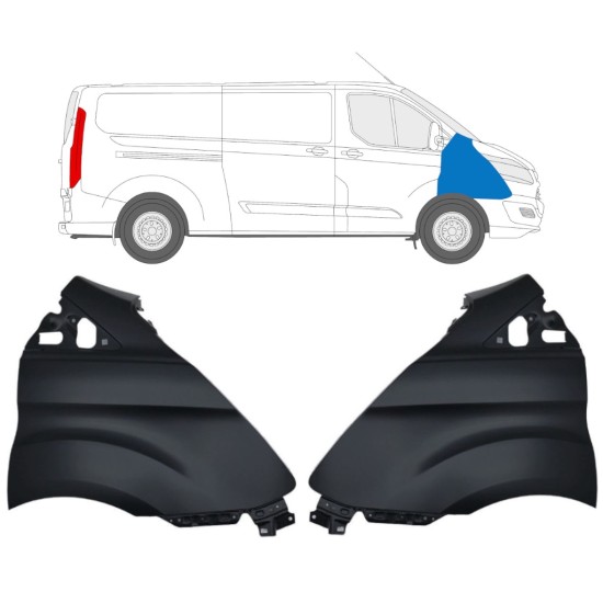 Első sárvédő hoz Ford Transit Custom 2013-2017 / Bal+Jobb / Készlet 17097