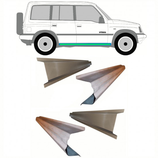 Belső és külső küszöb javító panel hoz Suzuki Vitara 1988-1998 / Bal = Jobb (szimmetrikus) / Készlet 10311