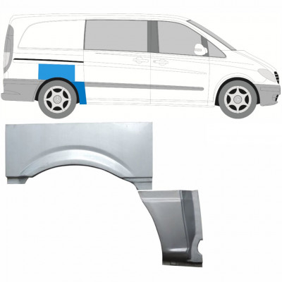 Hátsó sárvédő javító panel hoz Mercedes Vito 2003-2010 / SWB / Jobb / Készlet 9277